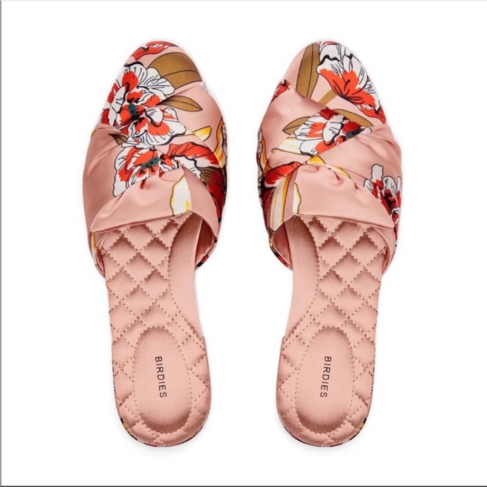 Birdies Songbird Peach Floral Slides - image 1